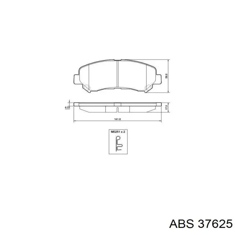 37625 ABS pastillas de freno delanteras