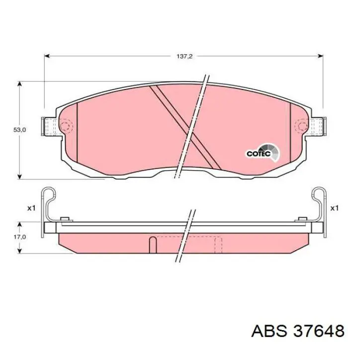 37648 ABS pastillas de freno delanteras