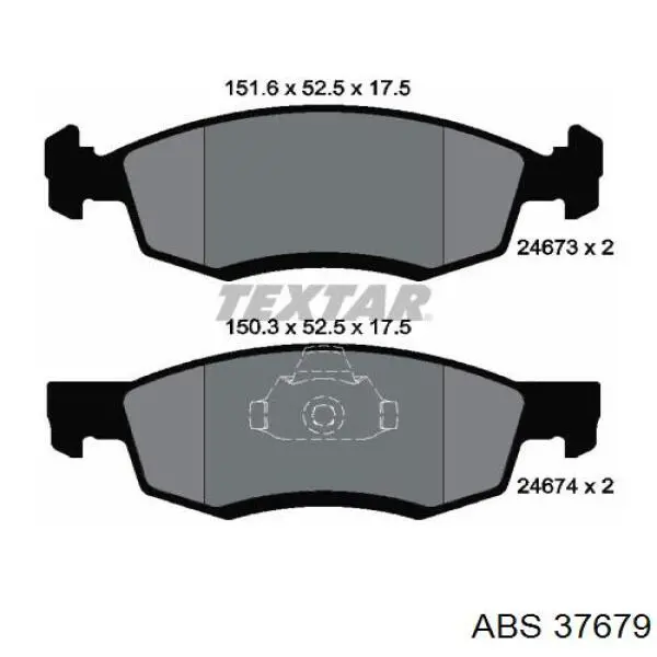 37679 ABS pastillas de freno delanteras