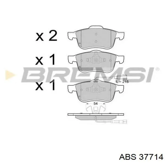 37714 ABS pastillas de freno delanteras