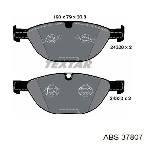 37807 ABS pastillas de freno delanteras