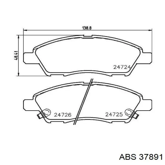 37891 ABS pastillas de freno delanteras