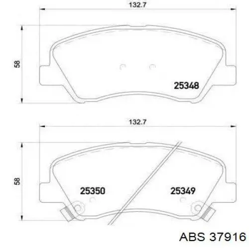 37916 ABS pastillas de freno delanteras