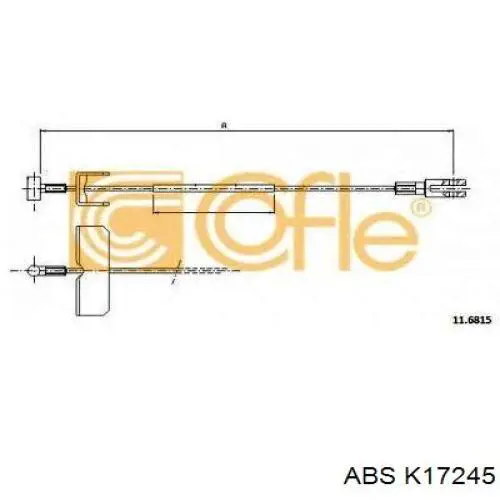 K17245 ABS cable de freno de mano delantero