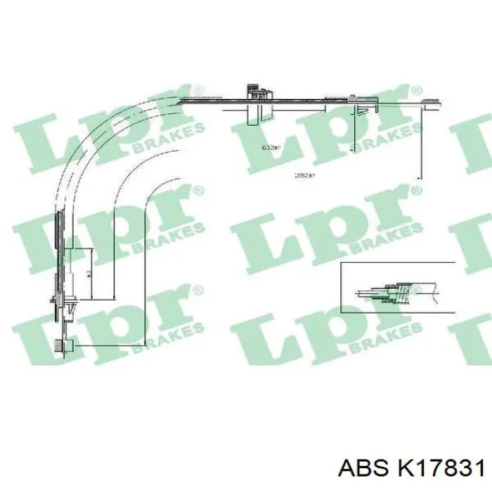 K17831 ABS cable de freno de mano delantero