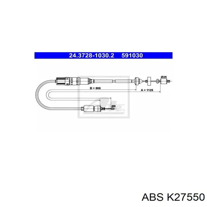 K27550 ABS cable de embrague