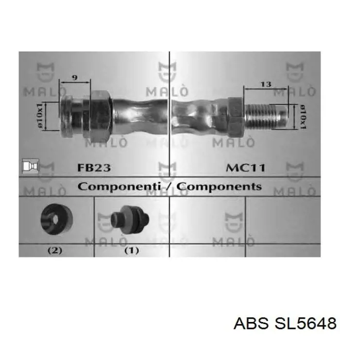  Tubo flexible de frenos trasero para Fiat Panda 1 