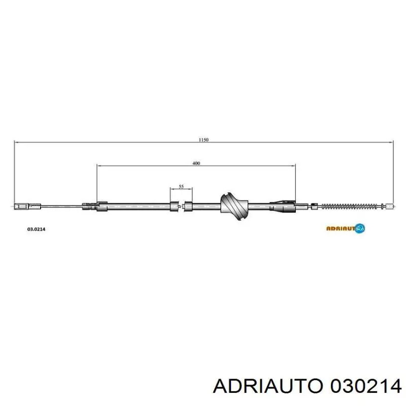 03.0214 Adriauto cable de freno de mano trasero derecho