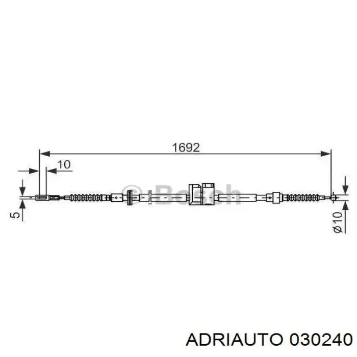 03.0240 Adriauto cable de freno de mano trasero izquierdo