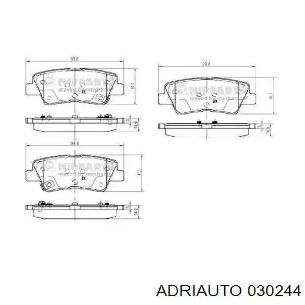 030244 Adriauto cable de freno de mano trasero izquierdo