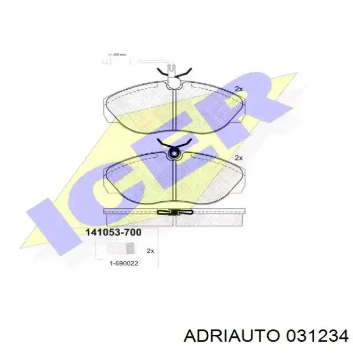 03.1234 Adriauto tubo flexible de frenos trasero