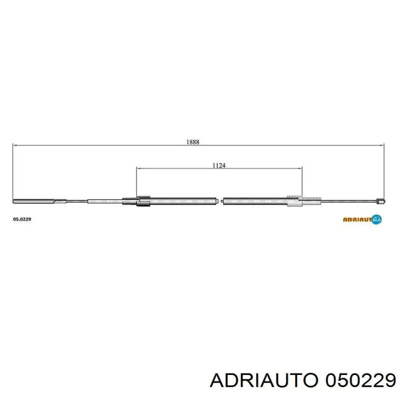 05.0229 Adriauto cable de freno de mano trasero derecho