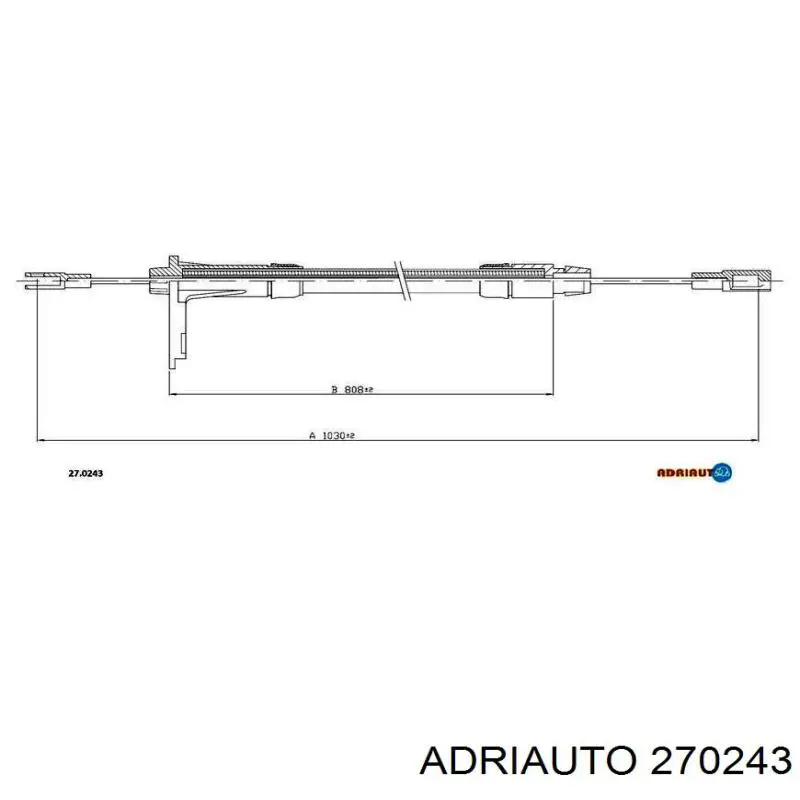 27.0243 Adriauto cable de freno de mano trasero derecho