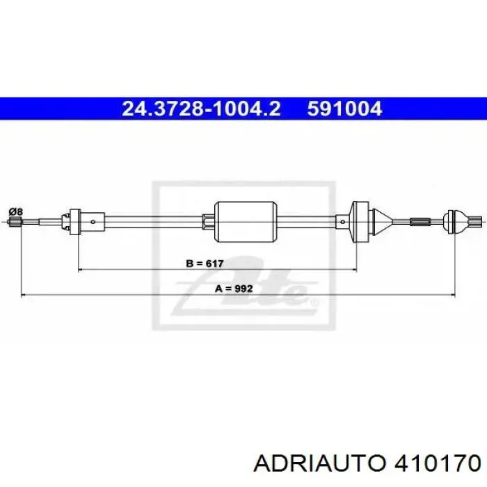 410170 Adriauto cable de embrague