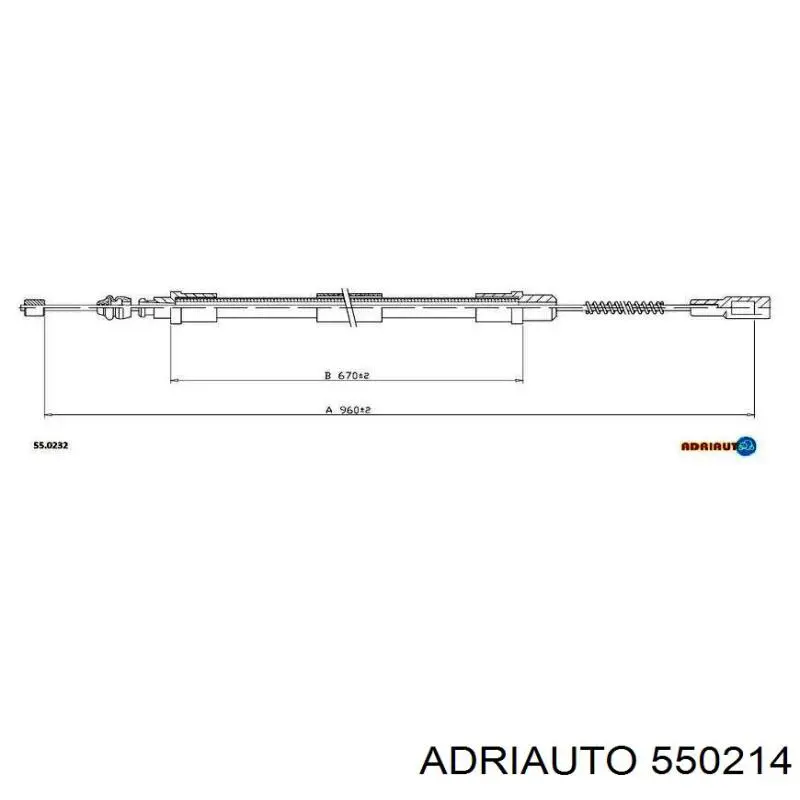 55.0214 Adriauto cable de freno de mano trasero derecho/izquierdo