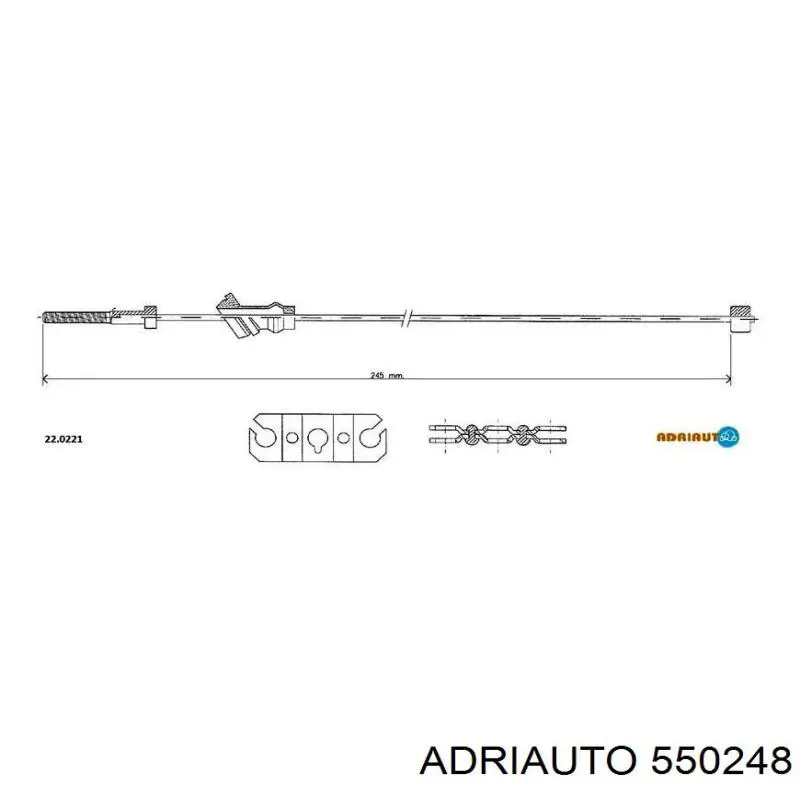 55.0248 Adriauto cable de freno de mano trasero derecho/izquierdo