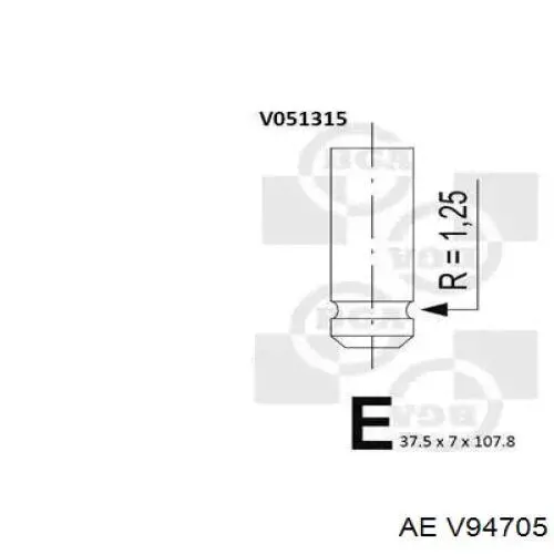 V94705 AE válvula de admisión