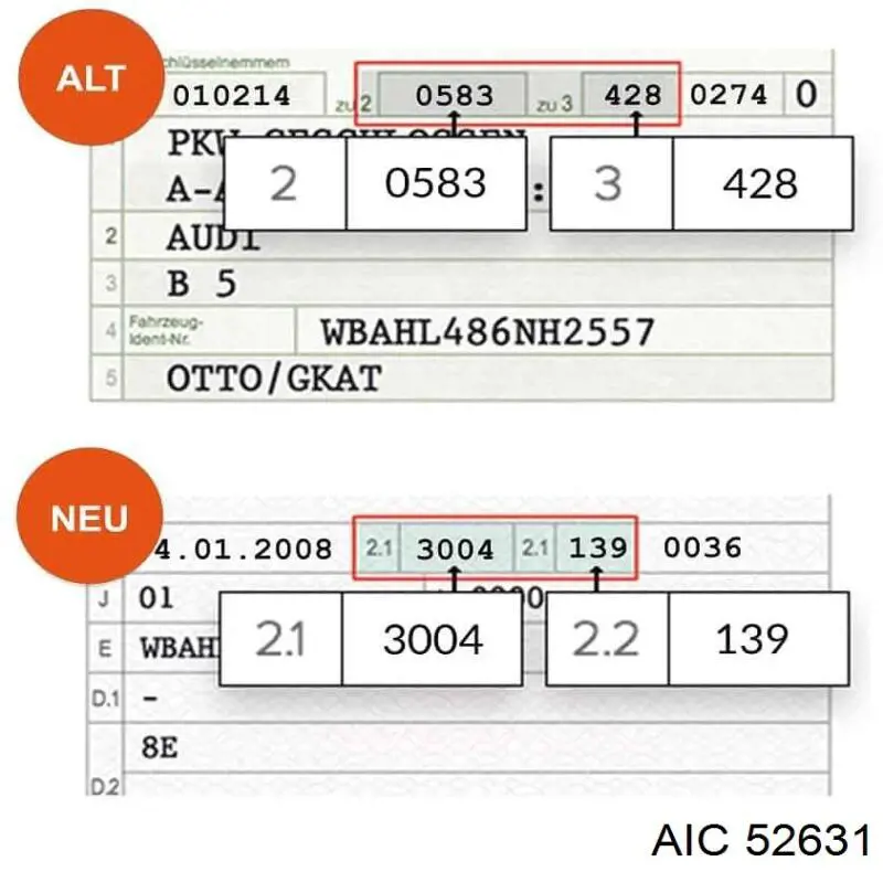 52631 AIC amortiguador trasero