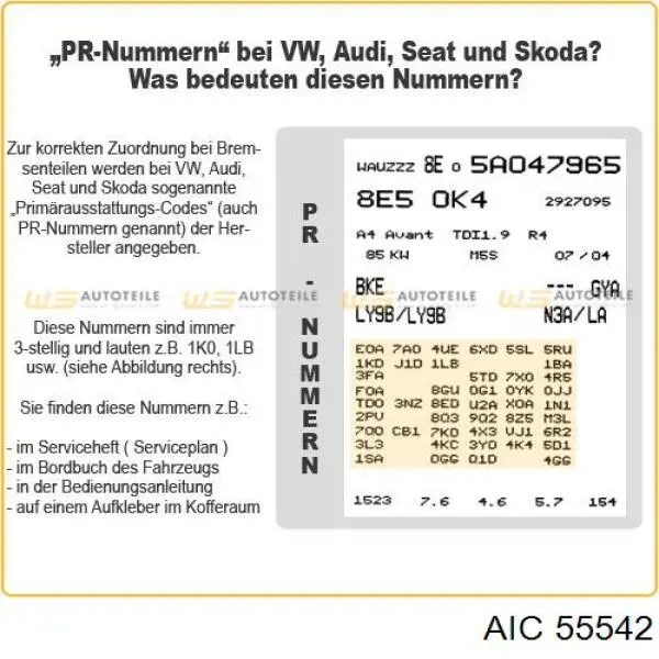 55542 AIC chapa protectora contra salpicaduras, disco de freno delantero derecho