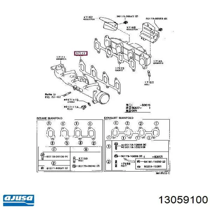  Junta, colector de admisión para Toyota Carina 2 