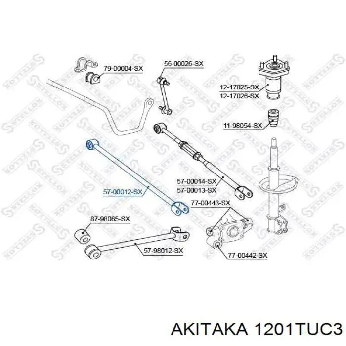 1201TUC3 Akitaka silentblock de mangueta trasera