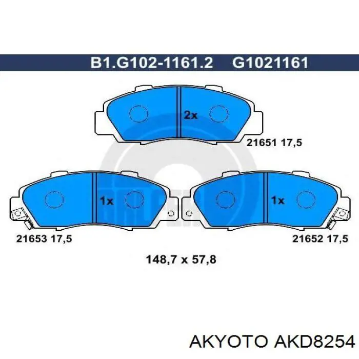 AKD-8254 Akyoto pastillas de freno delanteras