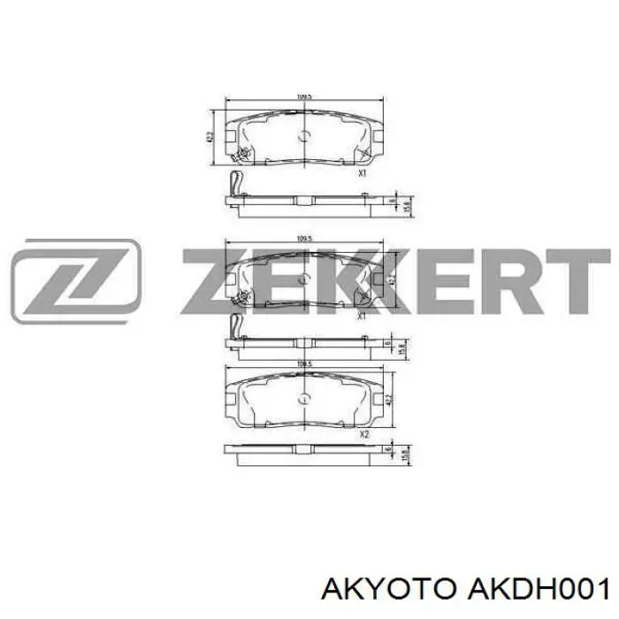 AKDH001 Akyoto pastillas de freno traseras