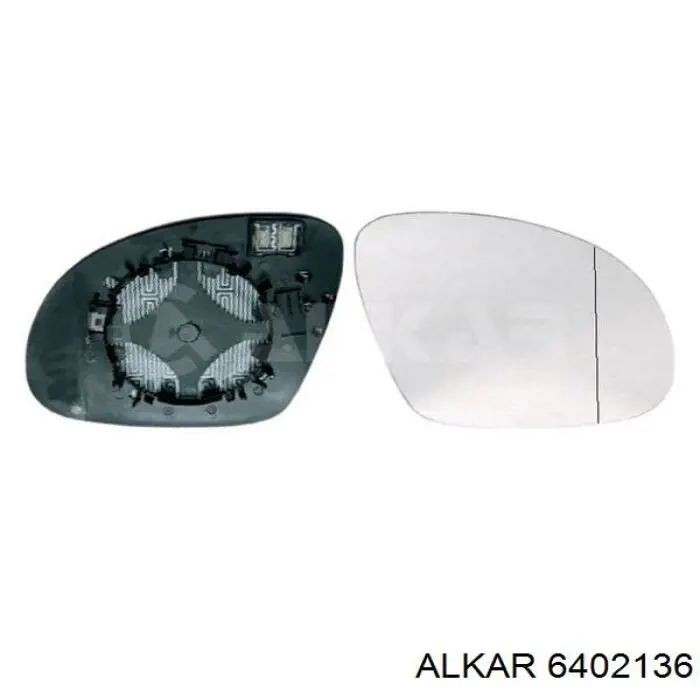 6402136 Alkar cristal de espejo retrovisor exterior derecho