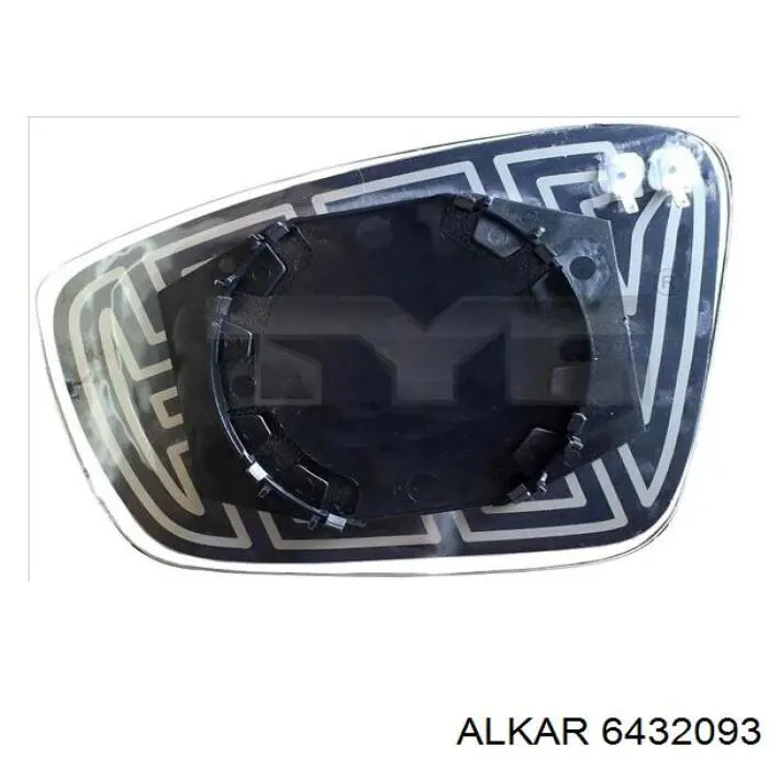 6432093 Alkar cristal de espejo retrovisor exterior derecho