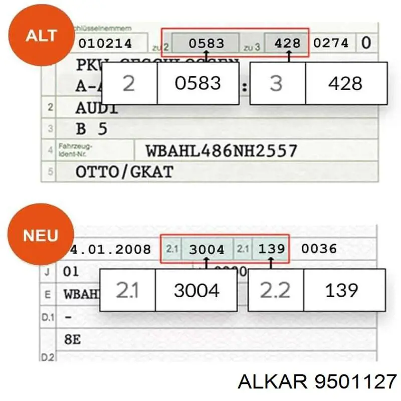 9501127 Alkar cristal de espejo retrovisor exterior izquierdo