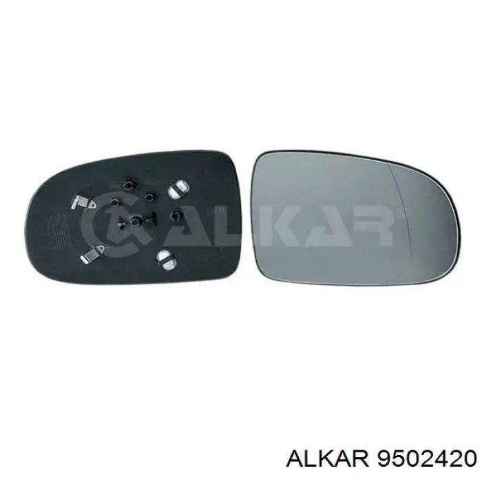 9502420 Alkar cristal de espejo retrovisor exterior derecho