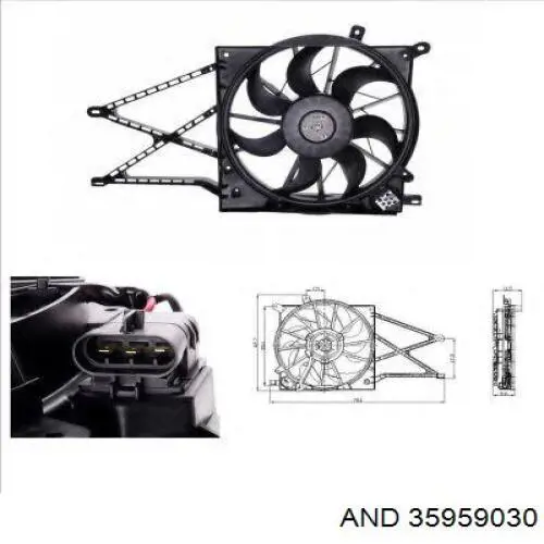 35959030 AND ventilador (rodete +motor refrigeración del motor con electromotor completo)