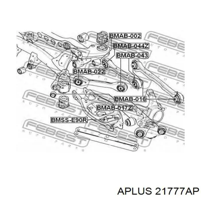 21777AP Aplus silentblock de brazo suspensión trasero transversal