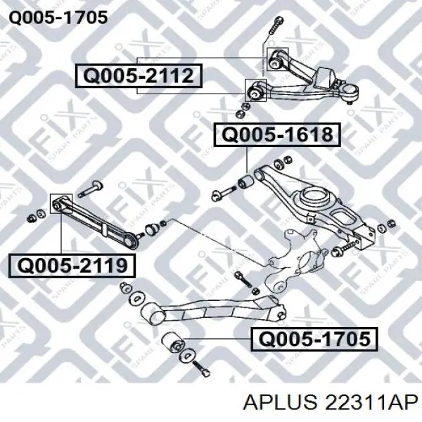 22311AP Aplus barra oscilante, suspensión de ruedas delantera, inferior izquierda