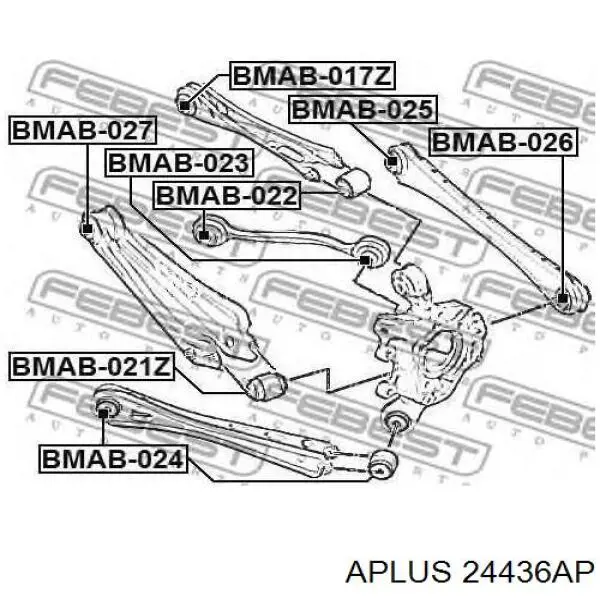 24436AP Aplus brazo suspension inferior trasero izquierdo/derecho