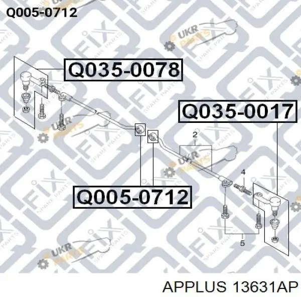 13631AP Aplus barra de acoplamiento izquierda