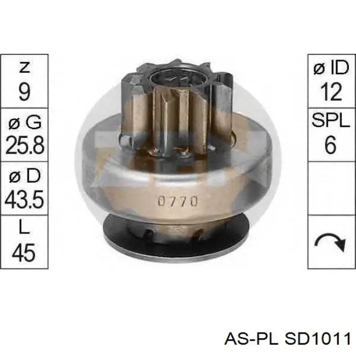 SD1011 As-pl bendix, motor de arranque