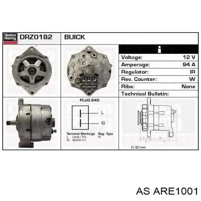 ARE1001 AS/Auto Storm regulador de rele del generador (rele de carga)