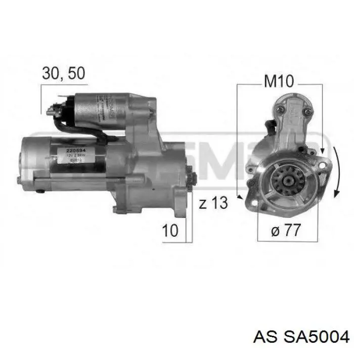 SA5004 AS/Auto Storm inducido, motor de arranque