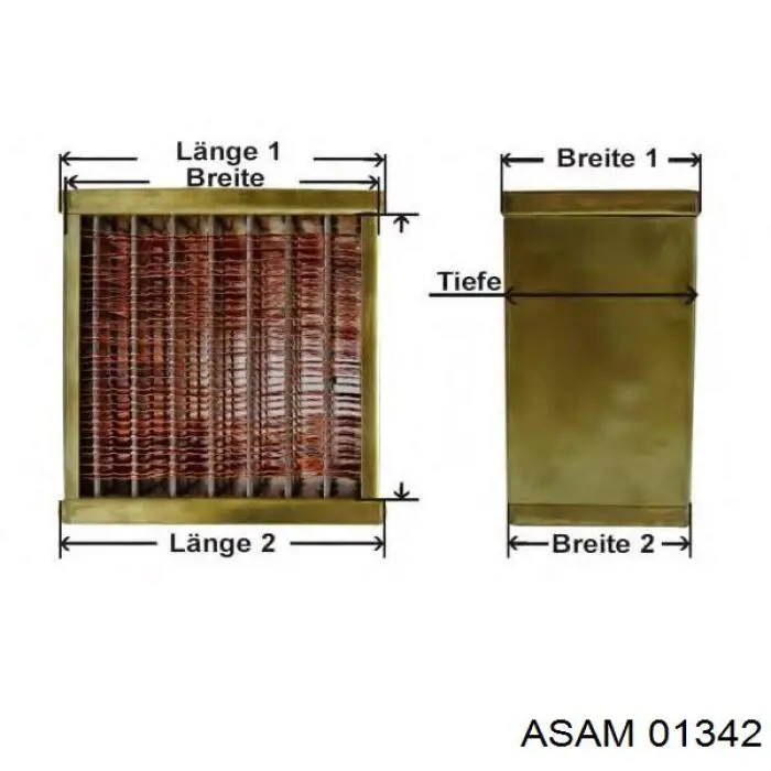 01342 Asam radiador refrigeración del motor