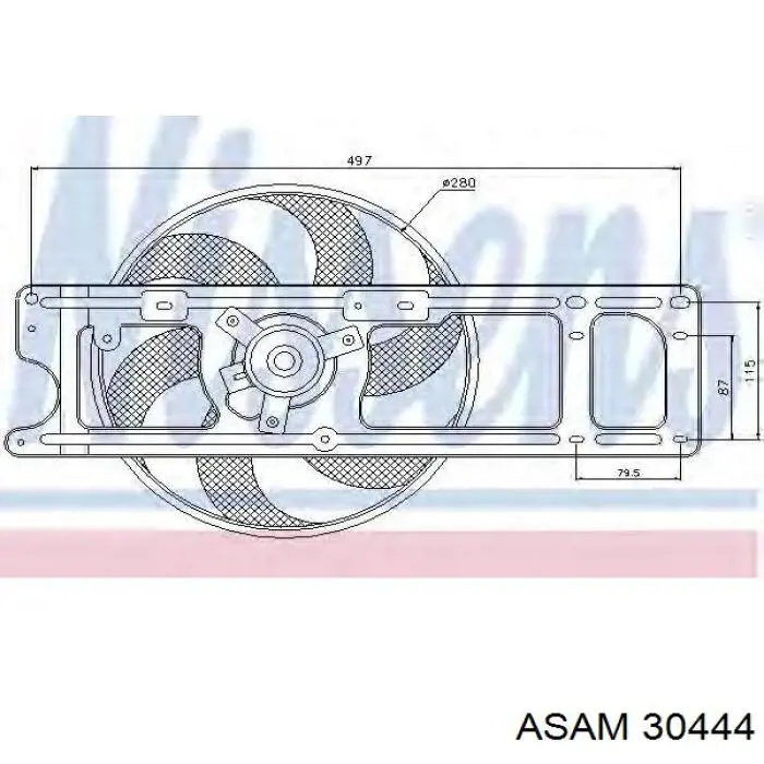 30444 Asam ventilador (rodete +motor refrigeración del motor con electromotor completo)