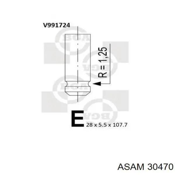 30470 Asam válvula de escape