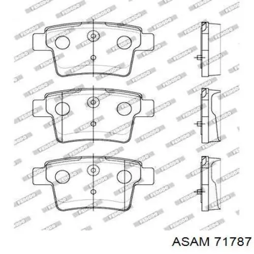 71787 Asam pastillas de freno traseras