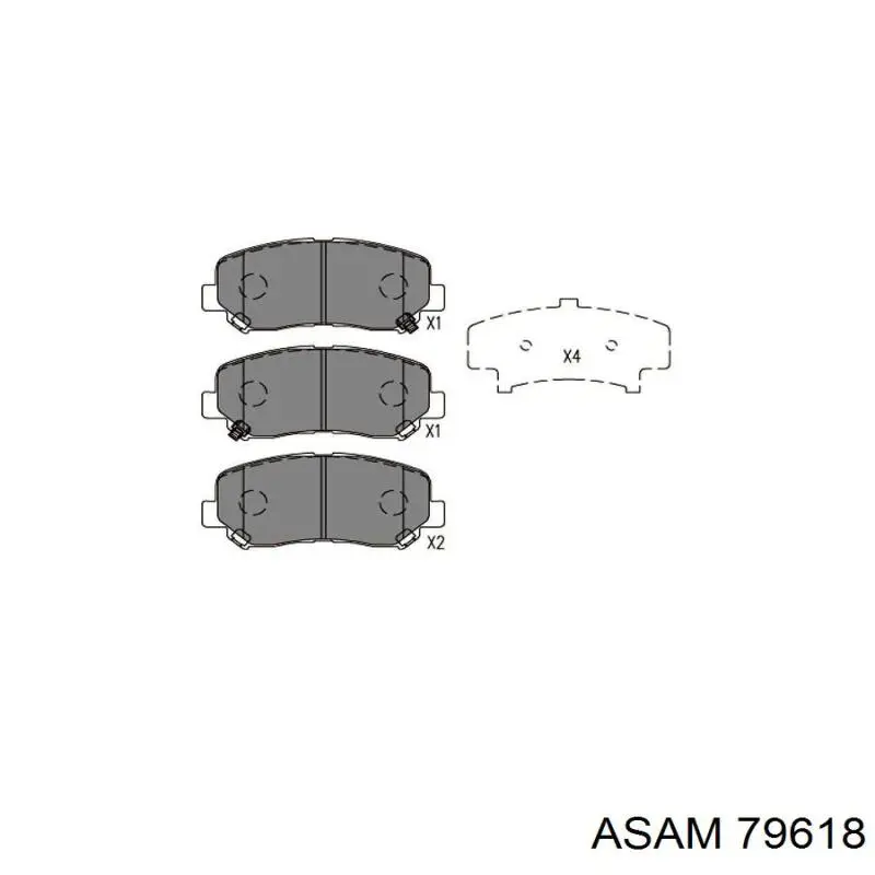 79618 Asam pastillas de freno delanteras