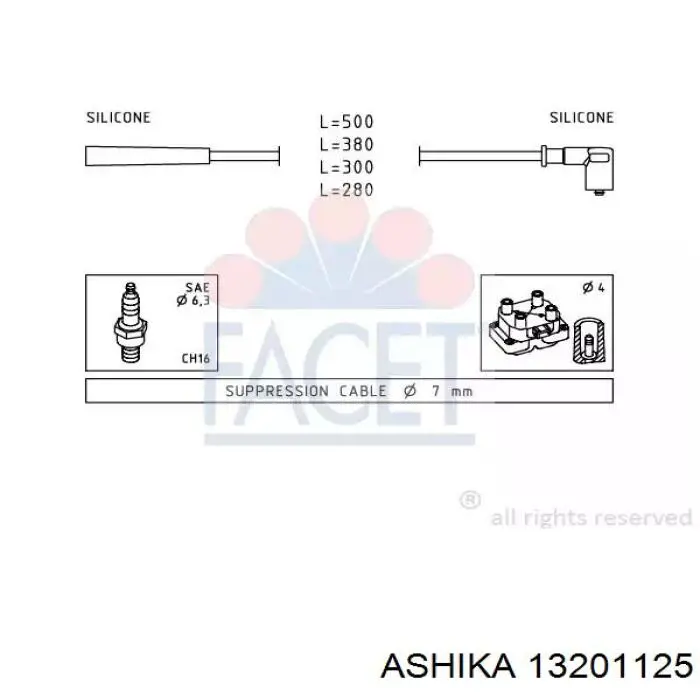 132-01-125 Ashika juego de cables de encendido