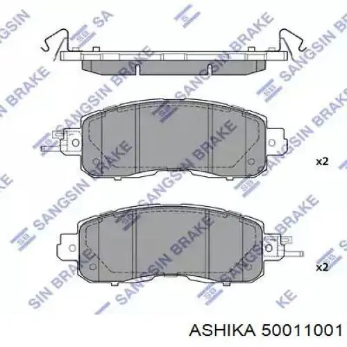 50-01-1001 Ashika pastillas de freno delanteras