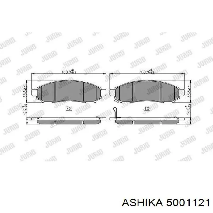 50-01-121 Ashika pastillas de freno delanteras