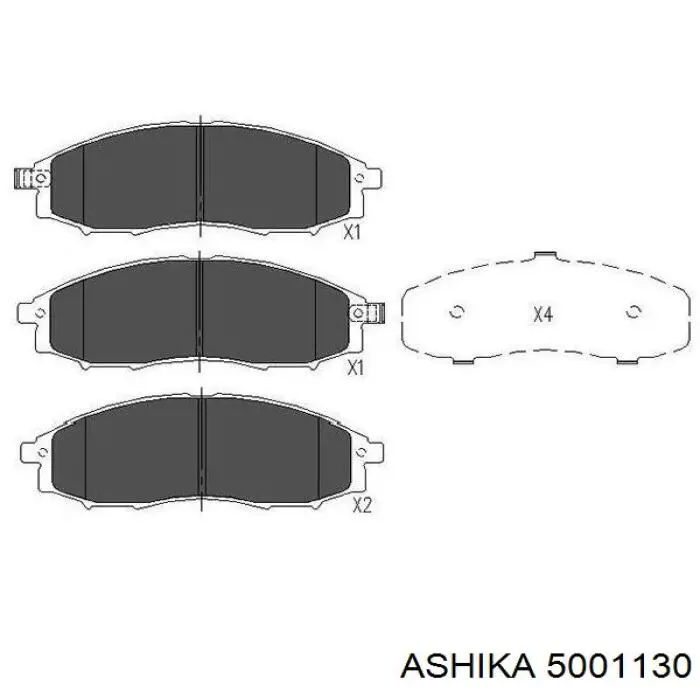 5001130 Ashika pastillas de freno delanteras