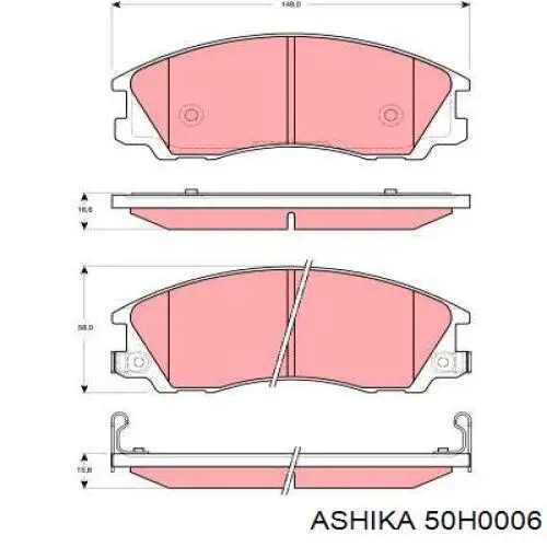 50-H0-006 Ashika pastillas de freno delanteras