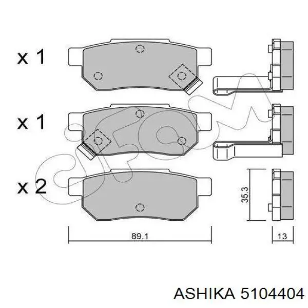 51-04-404 Ashika pastillas de freno traseras